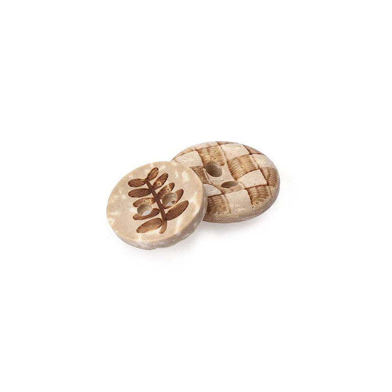 vingol 50 PCS 5 Styles Wooden Buttons Printed Wood Button 2 Holes Decorative Buttons for Clothing Knitting Crochet Project (#10 12.5mm) - Image 1